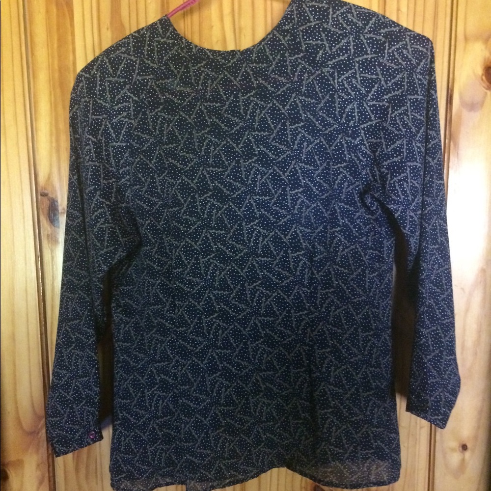 Vintage 80’s Shear Diversity Blouse - Picture 1 of 9